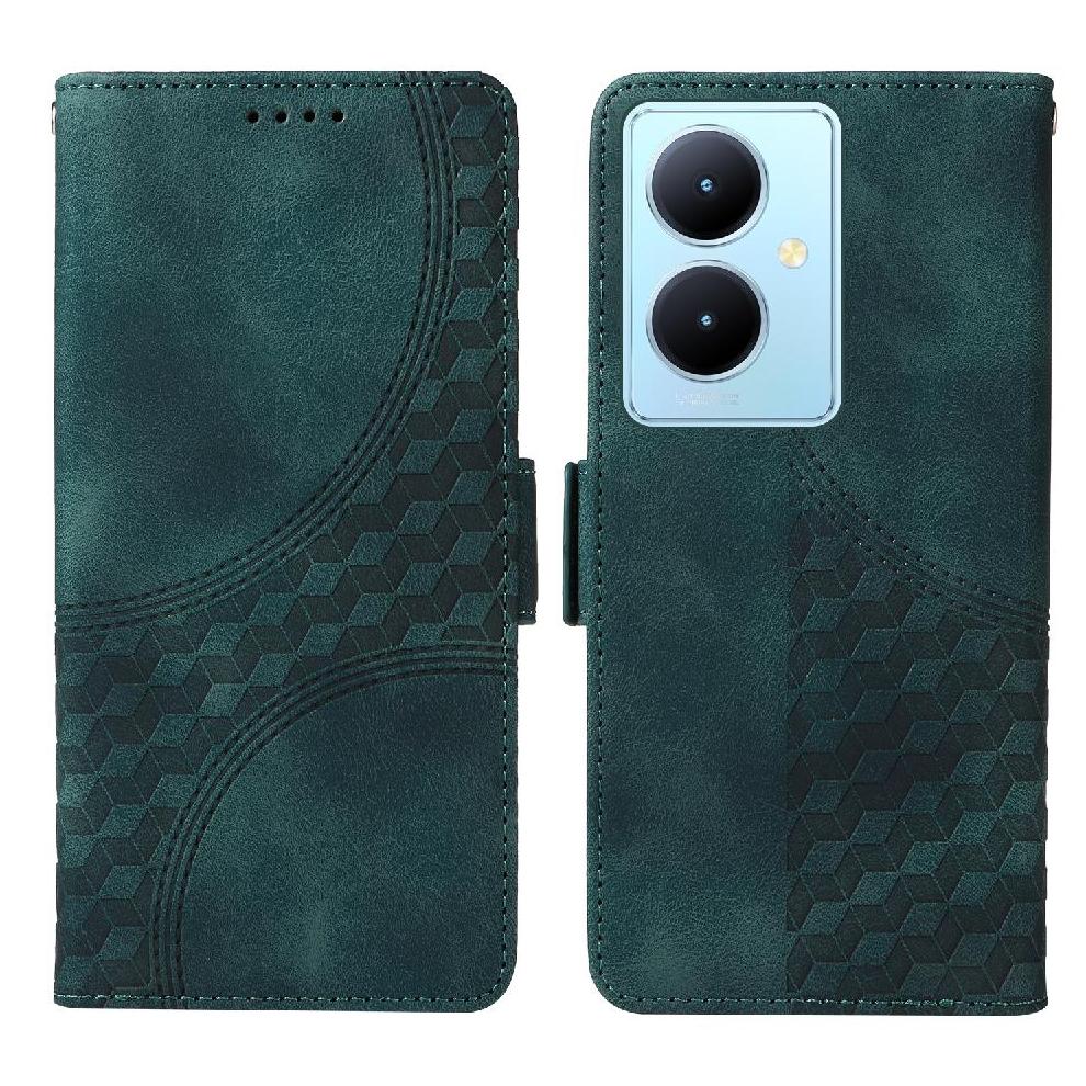 Carcasa Foxdock Vivo V29 Lite De Cuero Pu, Diseño Acolchado Clásico, Protección Contra Caídas Y Rayones