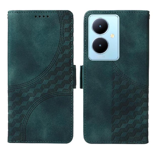 Carcasa FOXDOCK Vivo V29 Lite de cuero PU, diseño acolchado clásico, protección contra caídas y rayones