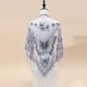 thumbnail image 1 of 29.5"×55.1" Triangle Scarf Butterfly Flower Embroidery Lace Tassel Shawl Elegant Breathable Windproof Wrap Outdoor Accessories, 1 of 5