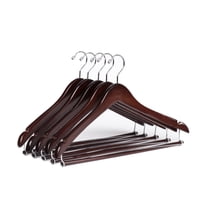 Quality Hangers - Perchas De Madera Calidad Premium Sólidas Para Traje Y Abrigo Caoba (5)