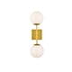 thumbnail image 3 of Aplique de Pared Living District Neri de 2 Luces en Latón y Blanco, 3 of 7