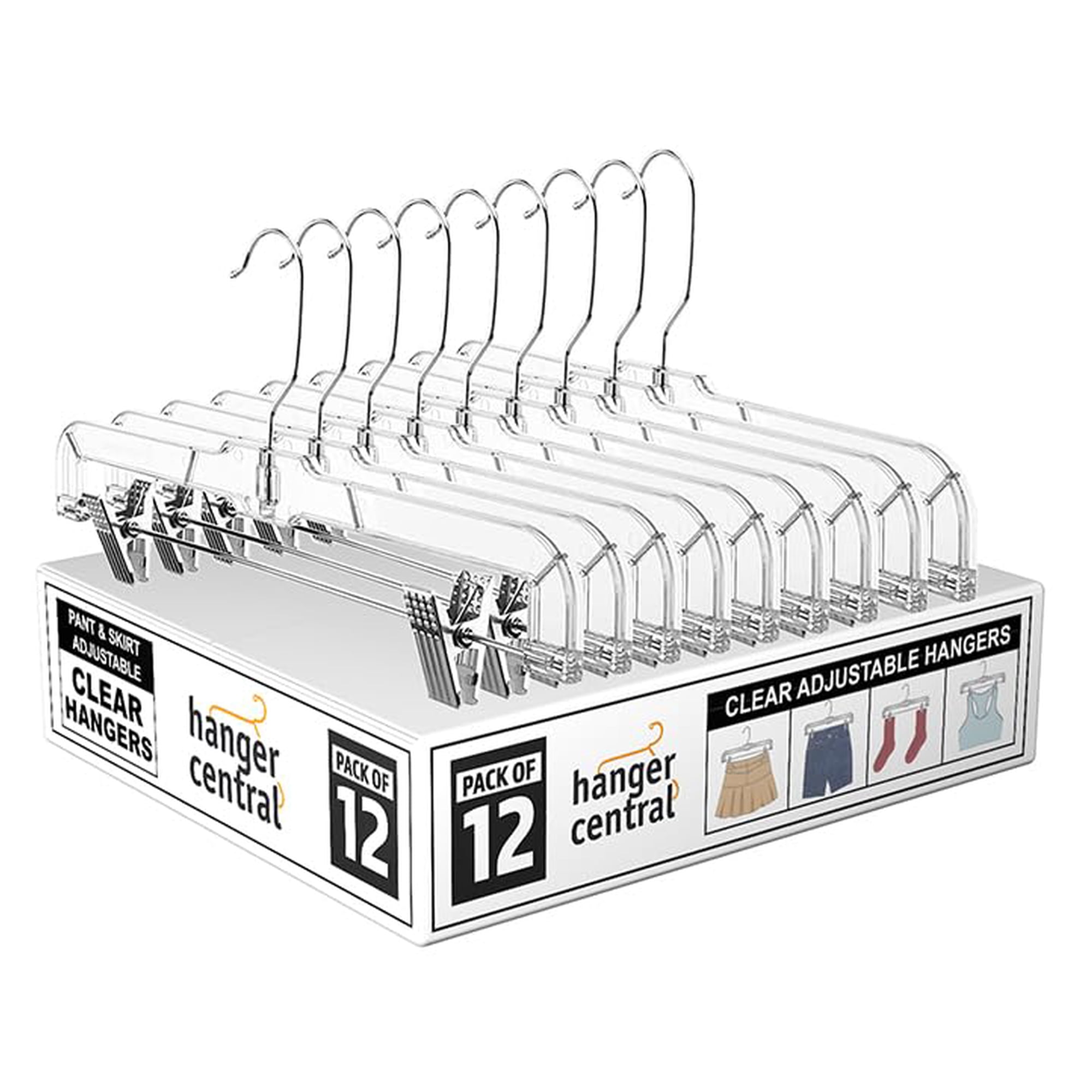 Perchas Para Pantalones Y Faldas Hanger Central Premium, 35 Cm, Paquete De 12