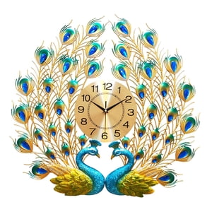 Magideal - Reloj De Pared Creativo De , Reloj De Pared Silencioso, Reloj Europeo De Moda, Arte Decorativo De Metal Para Cocina Interior, Hogar, Sala De , Estilob