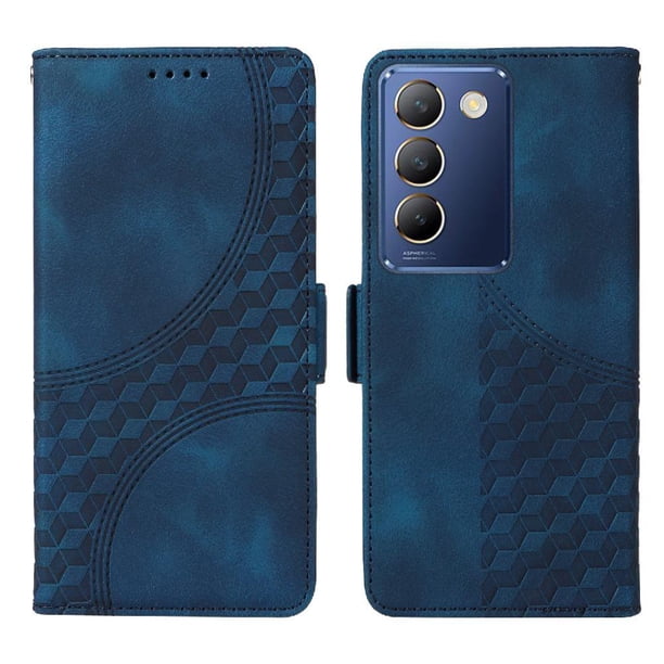 Carcasa FOXDOCK Vivo V40SE 5G de cuero PU, diseño acolchado clásico, protección contra caídas y rayones