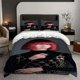 thumbnail image 1 of 3pcs Winter Red Hair Black Outfit Photo Print Set Soft and Comfortable Bedding Set Suitable for All Seasons, 1 of 5
