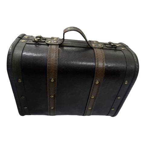 Ioensy - Caja De Almacenamiento Decorativa Caja De Cofre Del Tesoro De Madera Caja De Baratijas De Joyería De Cumpleaños 26,5 Cm X 21,5 Cm X 15 Cm