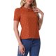 thumbnail image 4 of INSPIRE CHIC Blusa de Manga Corta con Cuello Peter Pan en Contraste y Lunares para Mujer Regreso a Clases L Naranja, 4 of 6