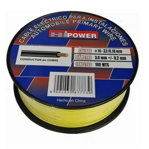 Goodcar - 100 Metros De Cable Eléctrico N°14 Awg Amarillo