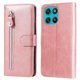 thumbnail image 1 of Funda tipo cartera para Motorola Moto G57/G57 Power 5G con bolsillo con cremallera y ranuras para tarjetas – Función de soporte Rosa, 1 of 5