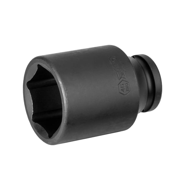 Impact Socket Jetech Drive de 3/4 pulgadas, 46 mm de profundidad, 6 puntos, cromo molido