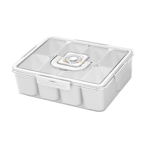 Bothyi - Bandeja Dividida Para Servir Con Tapa, Plato Para Aperitivos, Para Cocina, Entretenimiento, Palomitas De Maíz, Grande