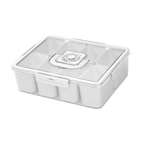 Bothyi - Bandeja Dividida Para Servir Con Tapa, Plato Para Aperitivos, Para Cocina, Entretenimiento, Palomitas De Maíz, Grande