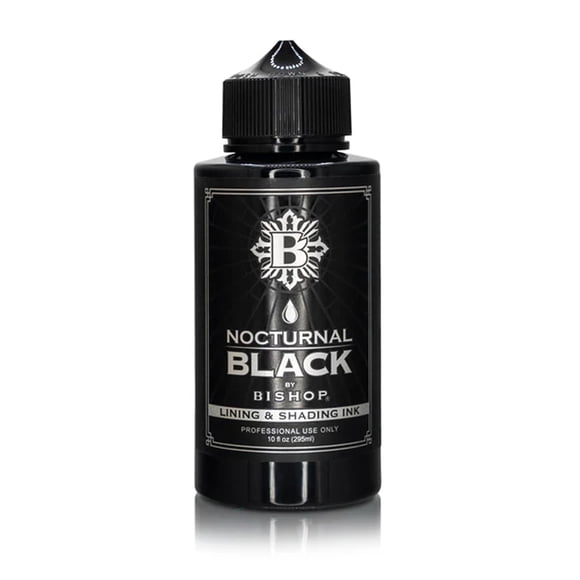 Tinta de tatuaje BISHOP Nocturnal Black 295 ml para delineado y sombreado