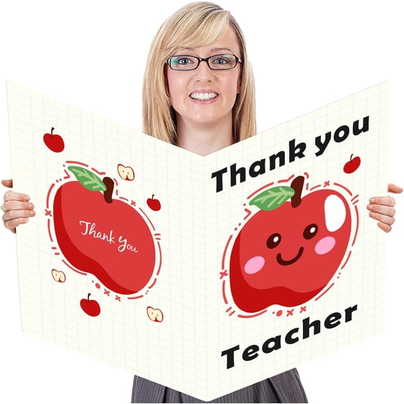 Tarjeta de agradecimiento gigante para profesor con sobre, 36 x 54 cm, ASDream