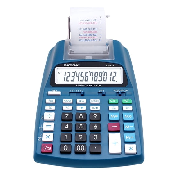 Calculadora impresora CATIGA CP90A con pantalla de 4" y cinta de impresión