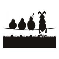 Rienda Libre Graphics - Decomural Easter Bunny Birds Scene Ws-17914