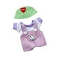 thumbnail image 2 of Ropa De Muñeca De Peluche De 15cm-17cm, Sombrero Con Patrón De Corazón Rojo, Accesorios Para Fotos, Vestido, Ropa Violeta Bonita, 2 of 3