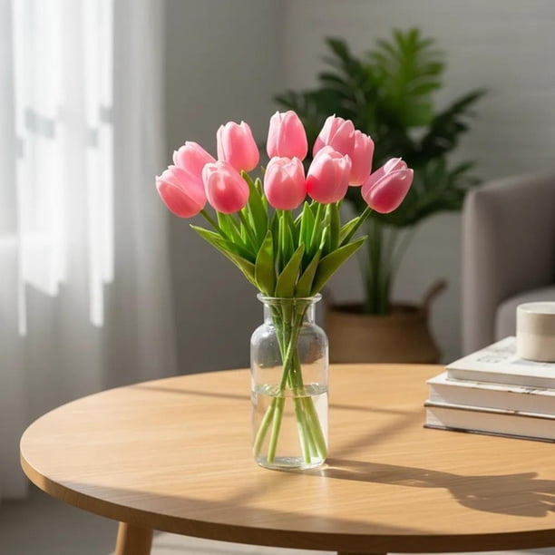 Ramos De 9 Tulipanes Flores Artificiales Decoración Hogar rosa Talla Única