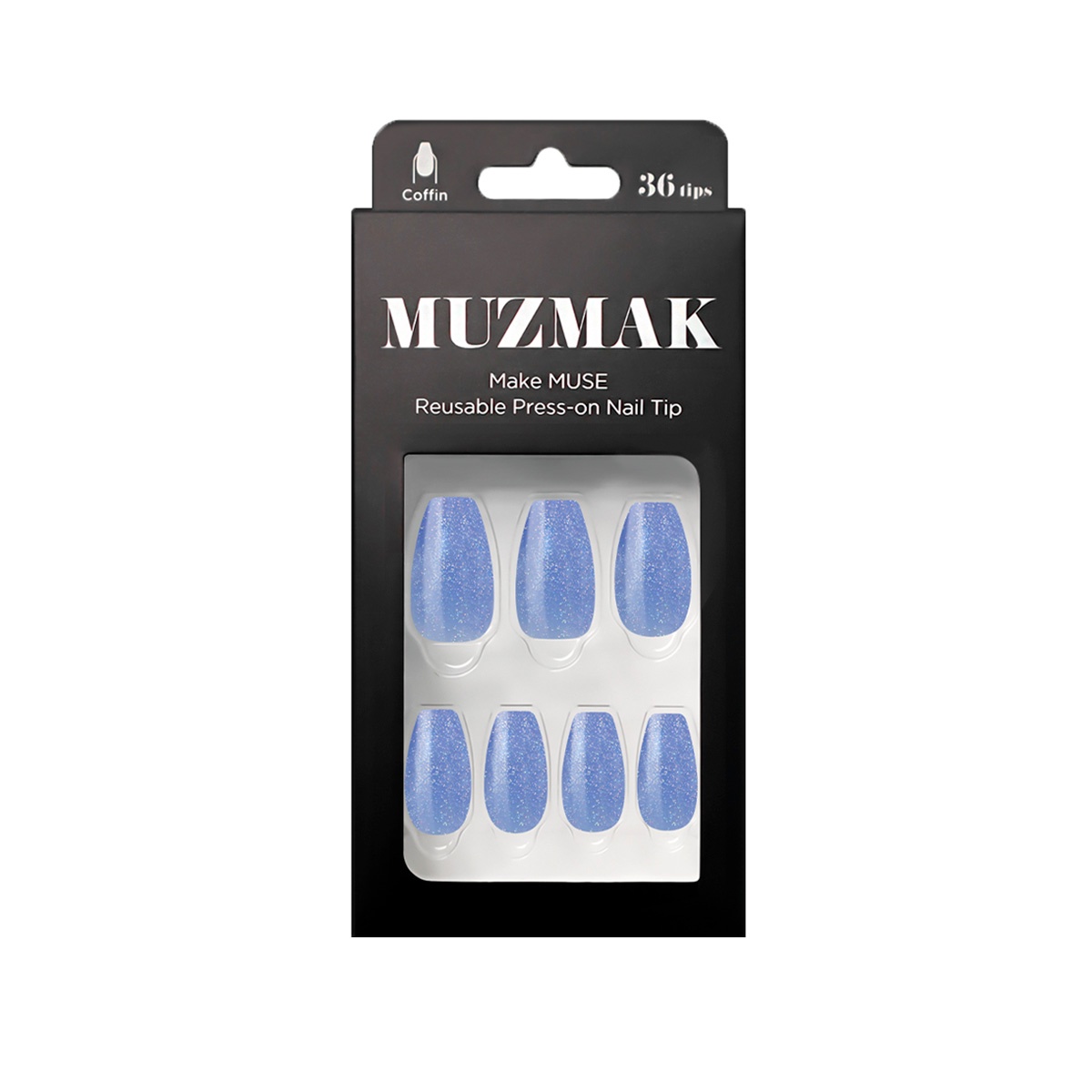 Muzmak - - Uñas Press On Blue Lemonade Coffin 36 U.