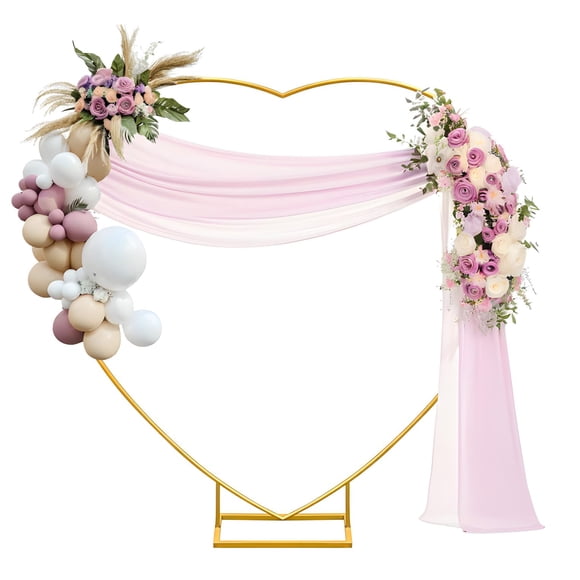 Arco de Fondo IKULE 2,2 m Forma de Corazón en Metal Dorado