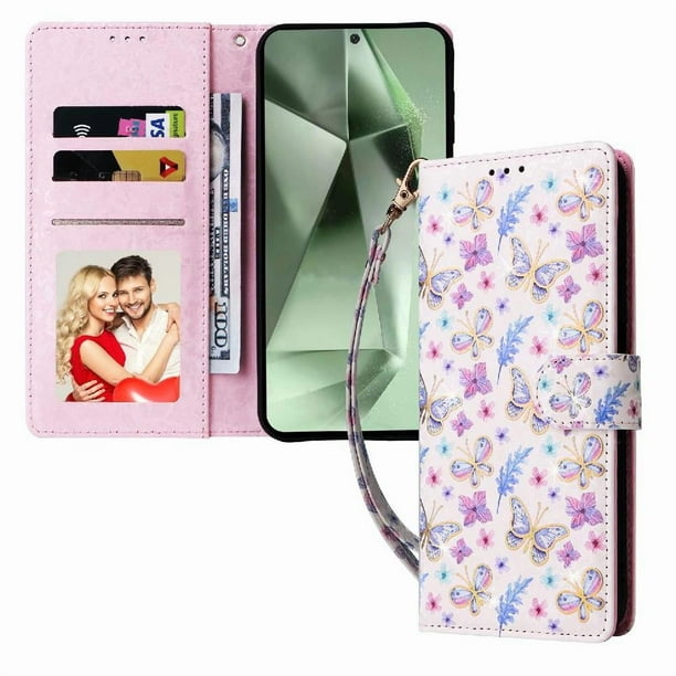 FOXDOCK Funda Tipo Cartera Floral para Samsung Galaxy A07 4G/5G ,Funda con Tapa de Cuero PU, Protección Antigolpes con Ranuras para Tarjetas y Soporte