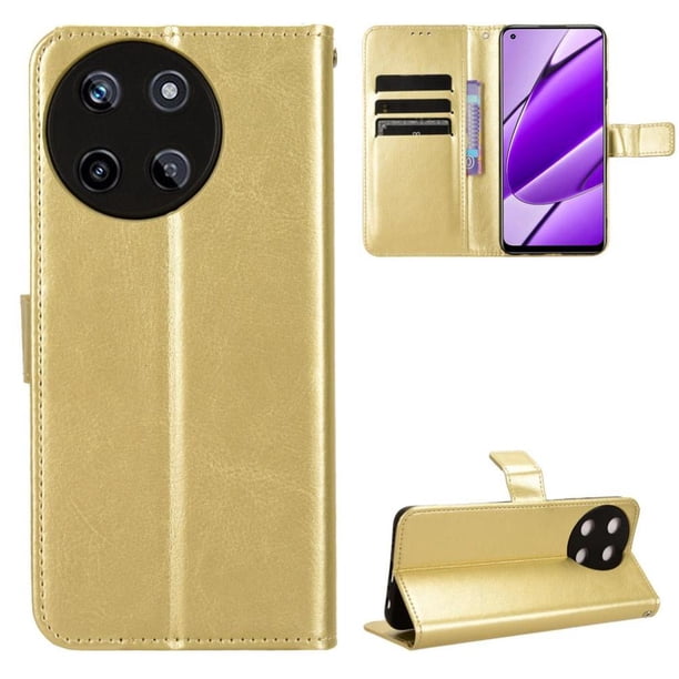 Funda tipo libro para Realme 11 4G, cartera todo‑en‑uno, funda multifuncional con tarjetero y correa de muñeca desmontable