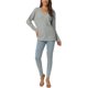 thumbnail image 2 of INSPIRE CHIC Suéter Ligero Casual Suelto de Manga Larga con Cuello en V de Punto de Waffle para Mujer S Gris, 2 of 6