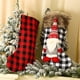 thumbnail image 4 of 2 medias navideñas de 48 x 28 cm, diseño de búfalo a cuadros, con diseño de gnomo sueco y Papá Noel, para colgar en la chimenea, bolsas de regalo para dulces, decoración para fiestas, color negro y ro, 4 of 7