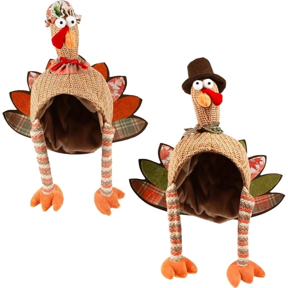 Ogrmar 2 piezas: sombreros de pavo de peluche divertidos