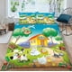 thumbnail image 1 of House Gradient Duvet Quilt Covers Pillow Case Bedding Sets3-Piece Bedding Set (1 Duvet Cover + 2 Pillow Shams), 1 of 3