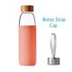 thumbnail image 2 of Botella de agua veegoal de vidrio borosilicato de 500 ml con tapa de bambú, 2 of 7