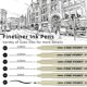 thumbnail image 2 of Set de 6 Plumas Fineliner Qionew Negro con Tinta Impermeable, 2 of 9