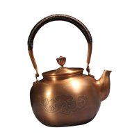 Bothyi - Tetera De Cobre Con Asa Envuelta, Hervidor De Agua Retro Para El Hogar, La Oficina, Camping, Patrón De Nubes