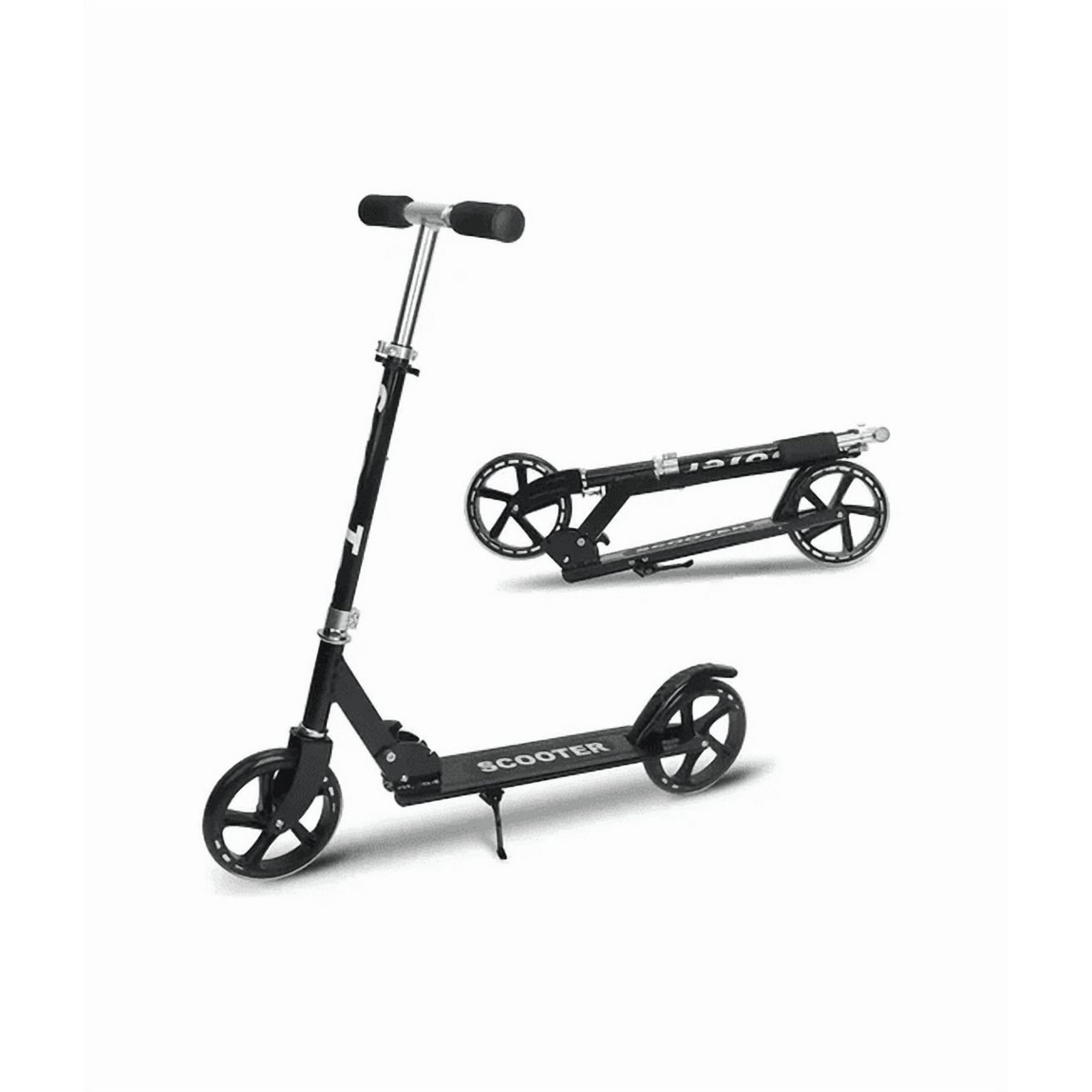 Genérico - Scooter Monopatin Plegable Metalico 2 Ruedas 200mm Color Neg Color Negro