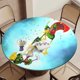thumbnail image 5 of Pato Dodgers-theme Fitted Round Tablecloths Elastic Edged Table Covers Waterproof Table Cloth for Kitchen Holiday Party Tables Decor 120cm, 5 of 6