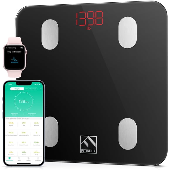 Báscula de baño digital FITINDEX Composición corporal precisa
