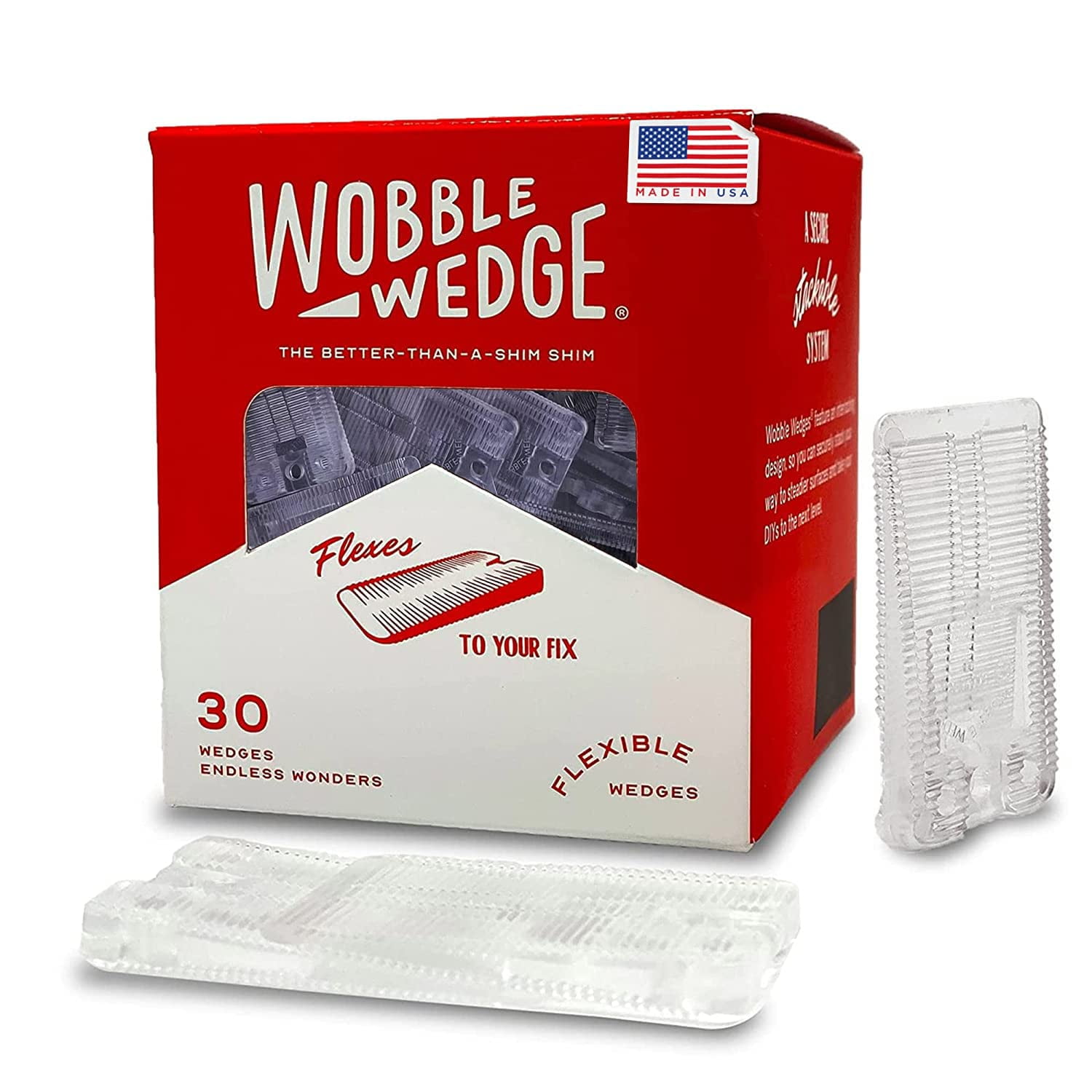 Cuñas Niveladoras Wobble Wobble Wedges De Plástico Flexible, Paquete De 30 Unidades