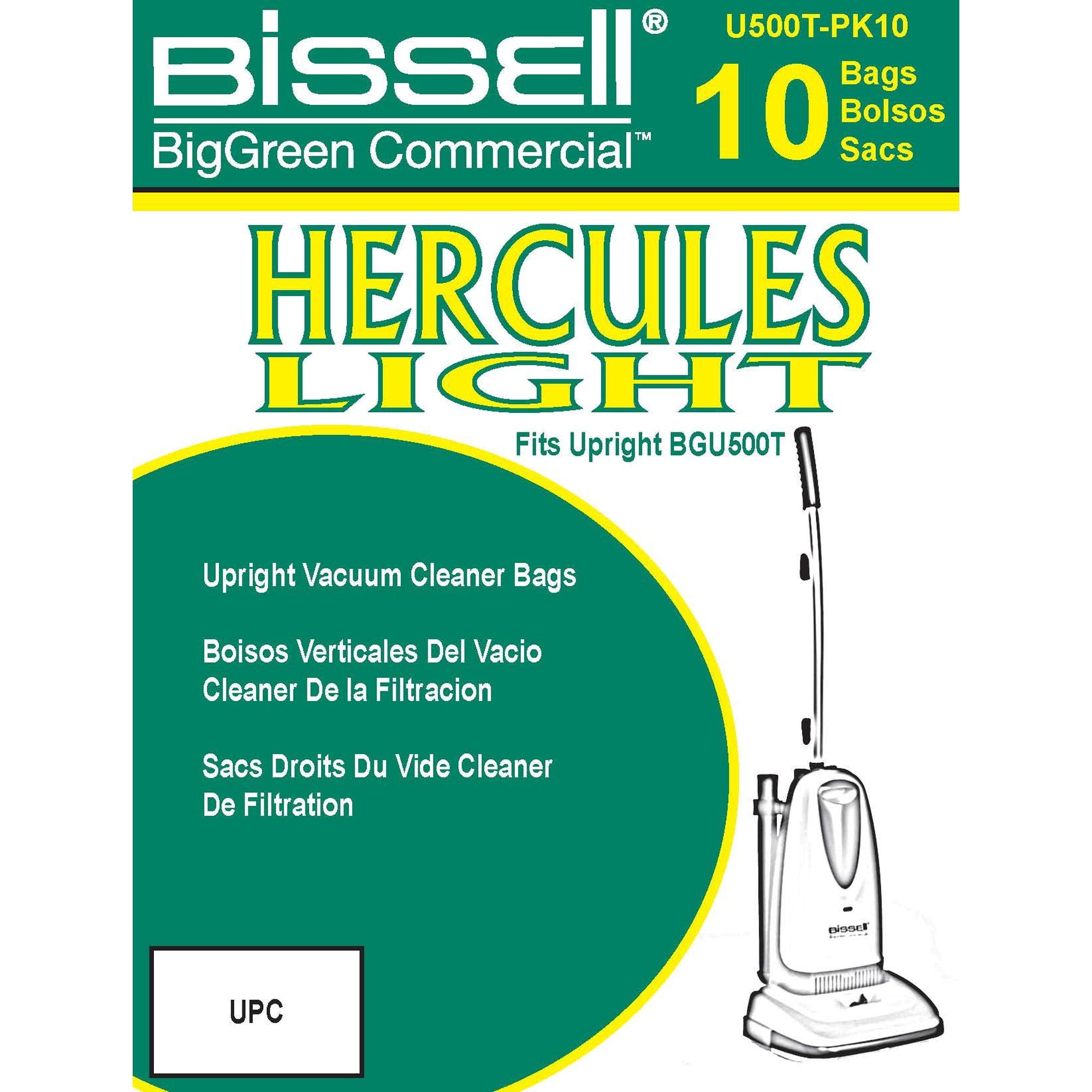 Bissell Commercial - Bolsas Para Aspiradora Bissell Biggreen Commercial U500t-pk10 Hercules