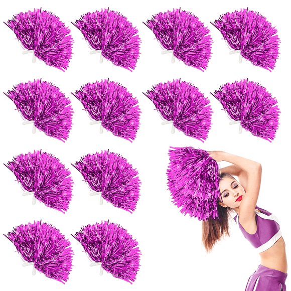 Pompones metalizados Dilibra Cheerleading, 24 unidades, para adultos y niños