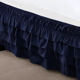 thumbnail image 2 of suxuMhao Faldón de Cama de 4 Capas, Faldón de Cama con Volantes Elástico Faldón de Cama Envolvente, Tamaño Queen 59 X 78+18 Pulgadas, Faldón de Cama Negro Azul Queen, Volante Antipolvo de Cama de, 2 of 3