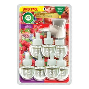 Aparato + 7 Repuestos Aromatizantes Ambiental Eléctrico Air Wick Manzana Canela Y Country Berries