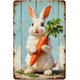 thumbnail image 1 of Letrero estaño metal conejo Pascua vintage conejo flor huevo primavera arte pared hogar granja cocina dormitorio 20x30cm, 1 of 6