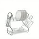 thumbnail image 1 of 1pc S-Shaped Double-Layer Dish Rack With Drainboard And Utensil Holder, Bowls And Plates Holder Organizer, Tableware Storage Rack, Kitchen Accessories, 1 of 2