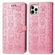 thumbnail image 1 of Funda Cartera FOXDOCK para iPhone 12 ProMax , Flip PU con Relieve de Gatos y Perros, Tarjetero y Soporte, 1 of 6