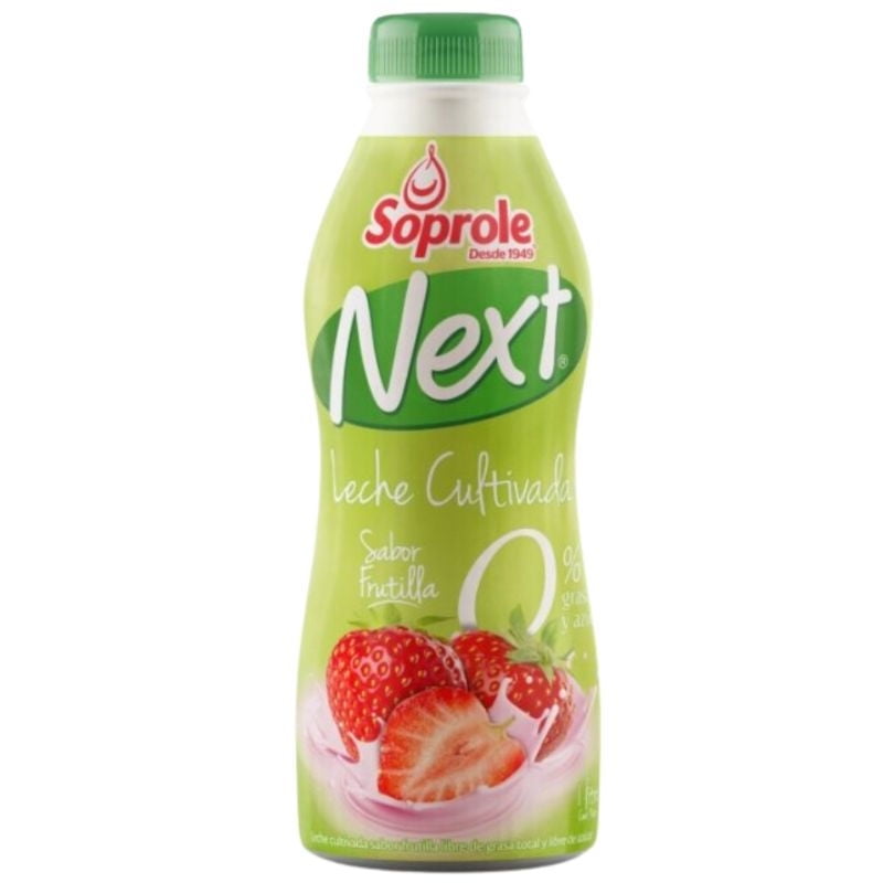 Leche Cultivada Next Sabor Frutilla Botella 1 L Soprole