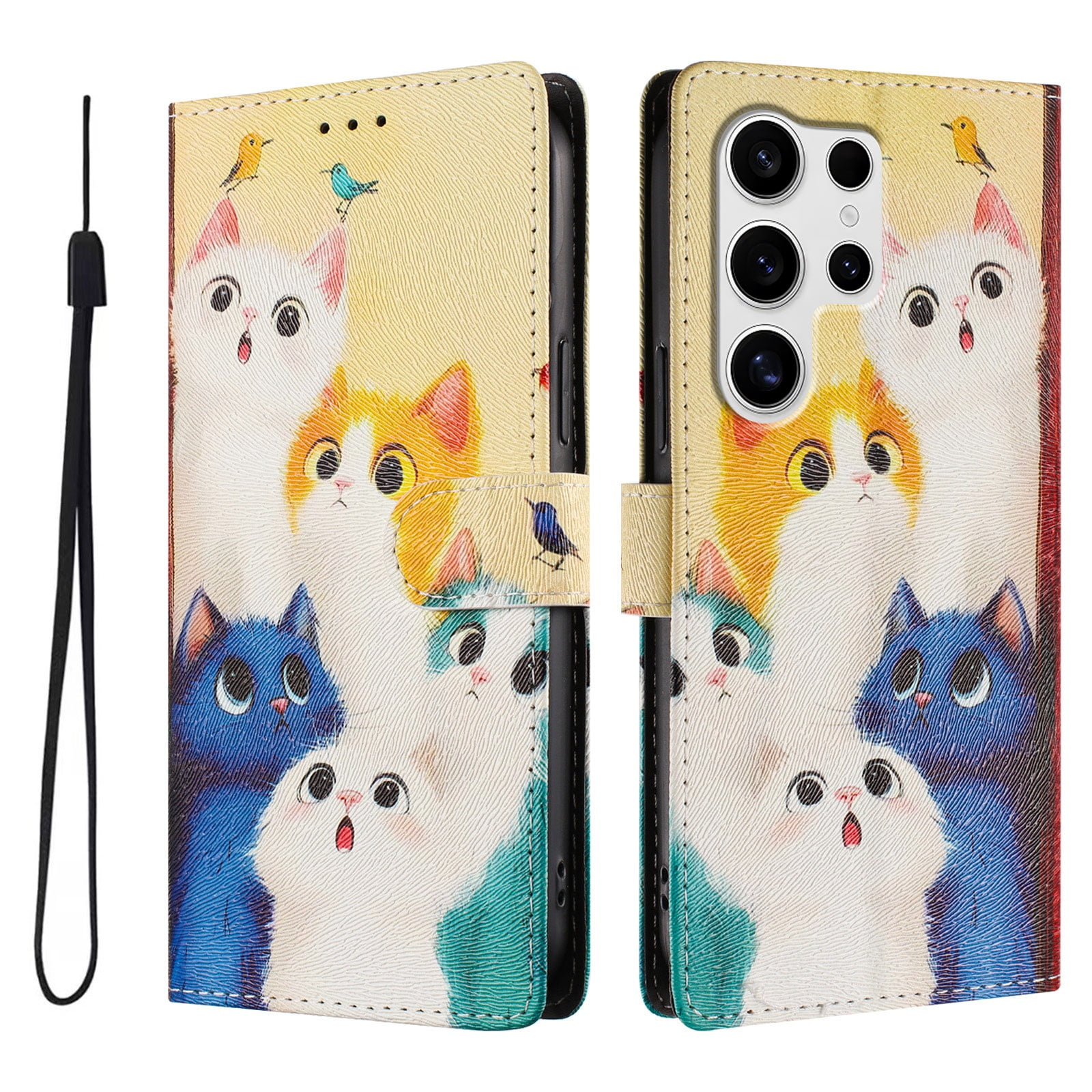 Foxdock Funda Tipo Cartera Para Samsung Galaxy S22 Ultra Con Soporte Y Correa – Diseño De Patrones Lindos