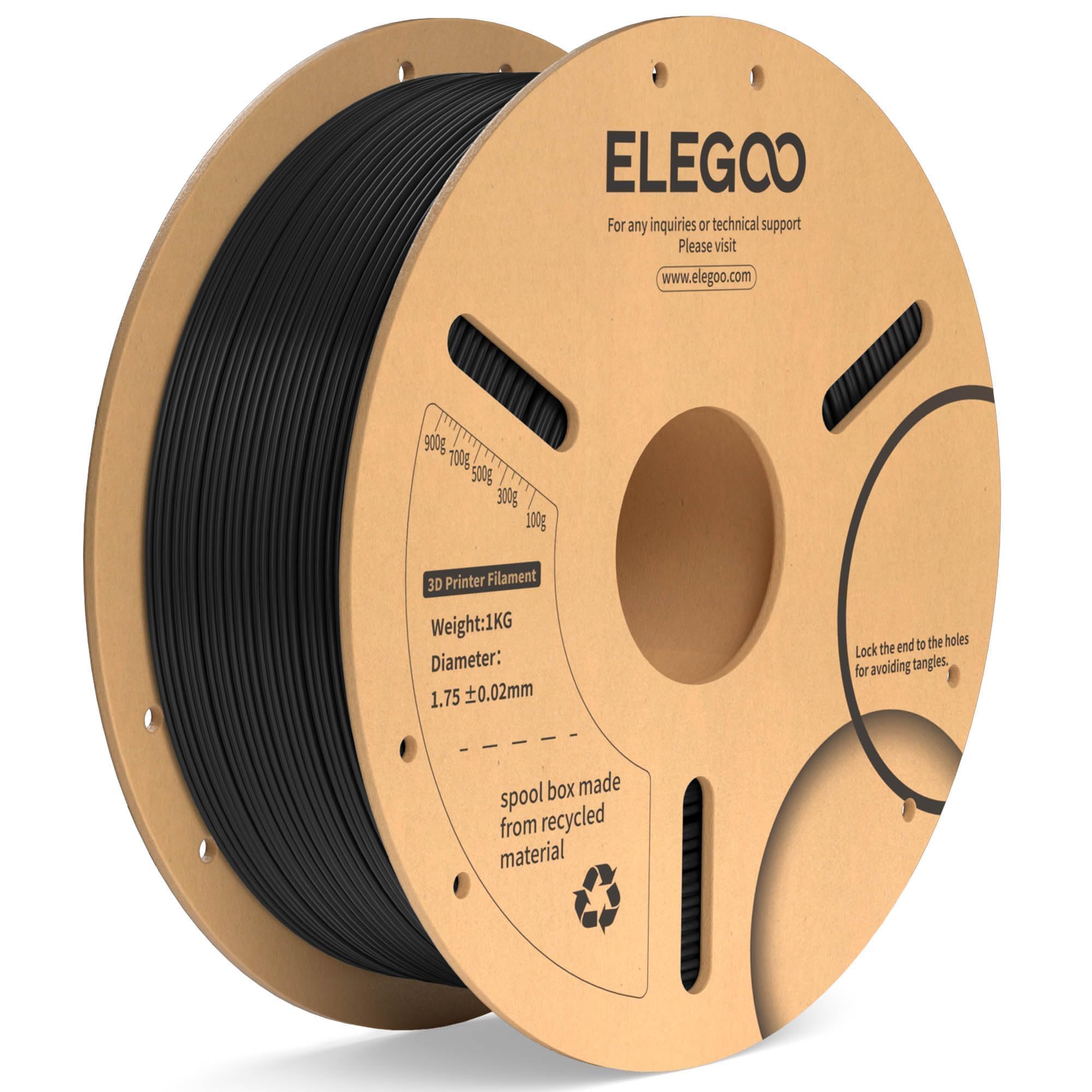 Filamento Para Impresora 3D Elegoo Pla Plus, 1,75 Mm, Negro, 1 Kg