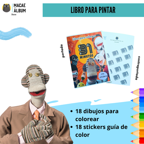 Macae - Libro Para Pintar 31 Minutos Con Stickers