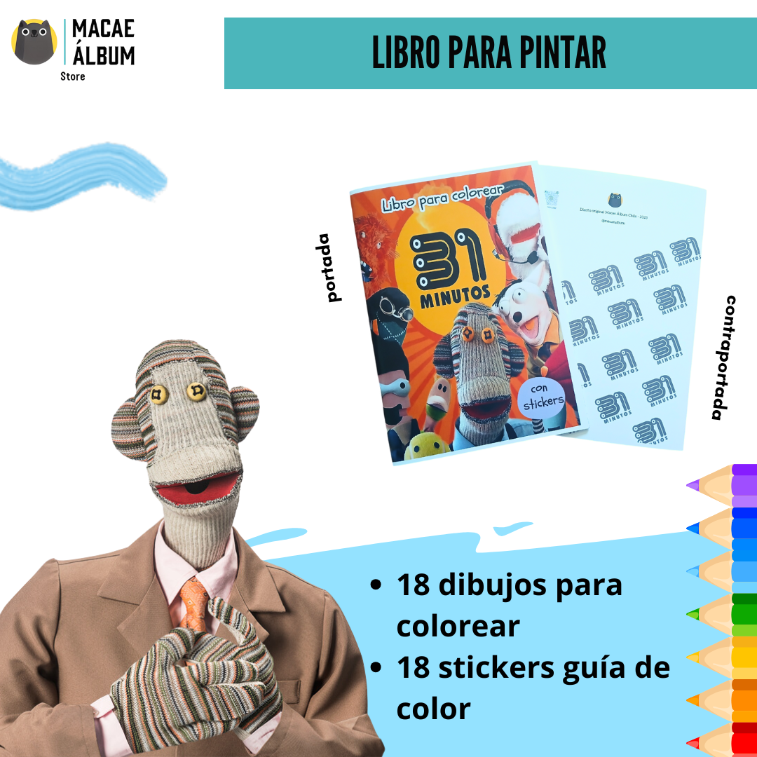 Macae - Libro Para Pintar 31 Minutos Con Stickers