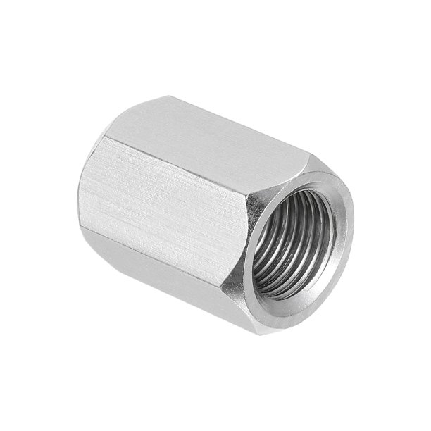Uxcell M16 x 1.5-Paso 304 Acero Inoxidable Tuercas de Acoplamiento Hexagonales, 1Pcs 30mm / 1.2" Longitud Totalmente Roscada Varilla Conector de Acoplamiento Sujetadores, Tono Plateado